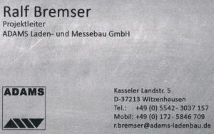 Ralf Bremser ADAMS Laden- und Messebau GmbH
